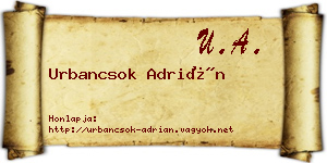 Urbancsok Adrián névjegykártya