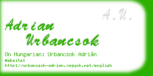 adrian urbancsok business card